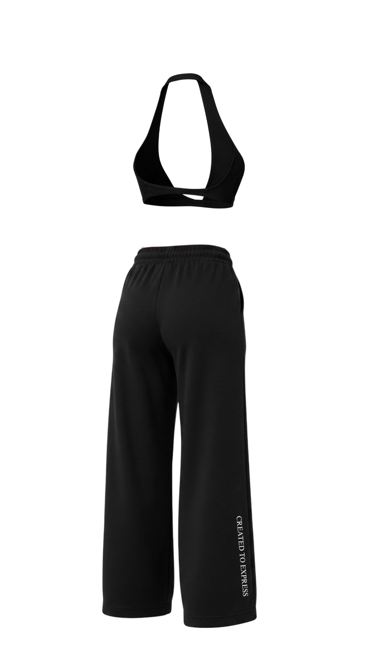 Pack Pantalón de chandal + Sujetador deportivo Halter Negro