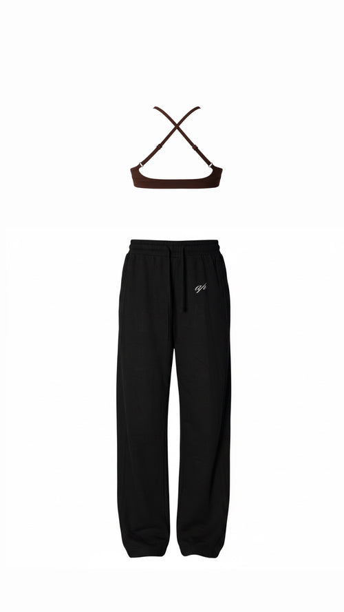 Pack Pantalón de chandal + Sujetador deportivo Infinity Marrón