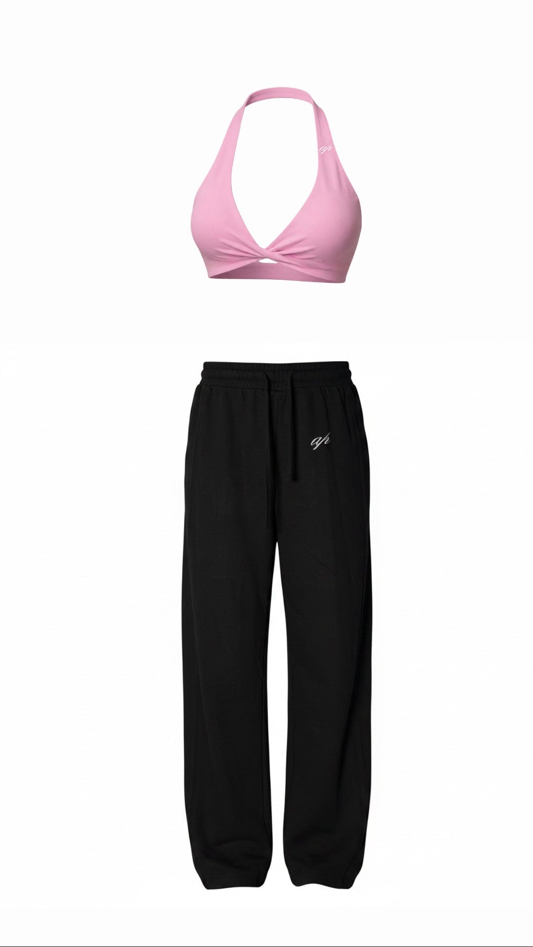 Pack Pantalón de chandal + Sujetador deportivo Halter Rosa